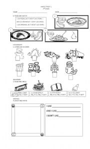 English Worksheet: FOOD AND TOYS