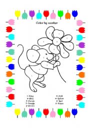 English Worksheet: Color by number