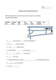 English Worksheet: Giving Directions