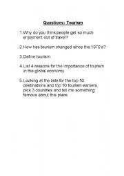 English Worksheet: Travel questions