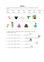 English worksheet: Clothes