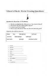 English Worksheet: School of Rock