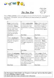 English Worksheet: Tic Tac Toe - Urbanization