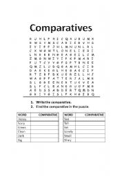Comparatives Wordsearch