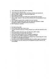 English Worksheet: DOS AND DONTS OF TELEPHONE ETIQUETTE