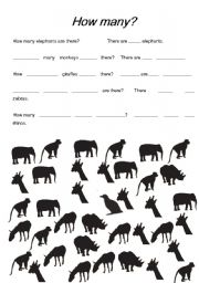 English Worksheet: How many?