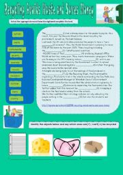 English Worksheet: Recycling Avoids Waste and Saves Money 