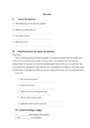 English worksheet: past simple