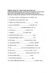 English Worksheet: Plurals