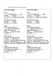 English Worksheet: Subject and object pronouns Anna  The Beatles