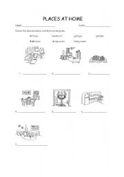 English Worksheet: places at home