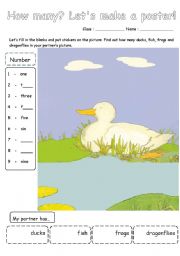 English Worksheet: Five little ducks cut & paste