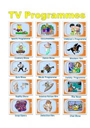 English Worksheet: TV Programmes Poster