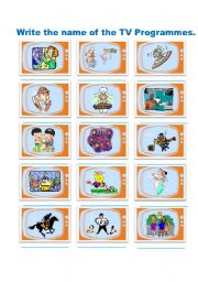 English Worksheet: TV Programmes Exercises - 2 pages