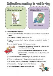 English Worksheet: Adjectives ending in -ed and -ing