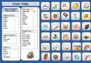 English Worksheet: FOOD TYPES