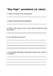 English worksheet: The movie 