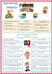 English Worksheet: REPORTED SPEECH