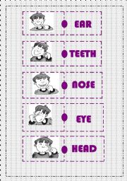 English Worksheet: BODY PARTS DOMINO