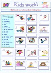 English Worksheet: Kids world worksheet+ keys