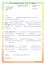 English Worksheet: A complaint of a bad service3