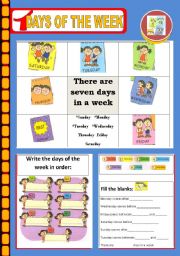 English Worksheet: DAYS OF THE WEEK