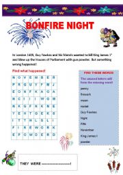 English Worksheet: BONFIRE NIGHT