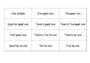 English worksheet: Telling time - FLASH CARDS