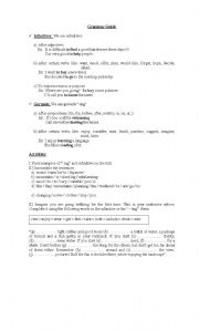 English Worksheet: Infinitives and gerunds