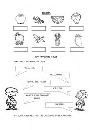 English Worksheet: FRUITS