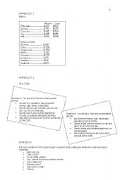English Worksheet: AT A CAFE