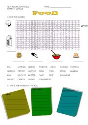 English Worksheet: food