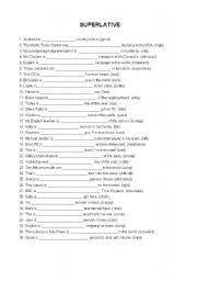 English Worksheet: Comparative and Superlative