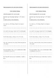 English worksheet: Fisrt conditional