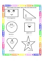 English Worksheet: Shapes