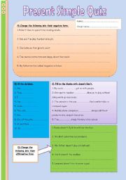 English Worksheet: Present Simple Quiz