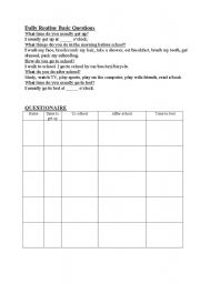 English Worksheet: Daily Routine