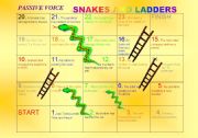 English Worksheet: Snakes and ladders-Passive voice