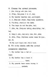 English Worksheet: Pronouns