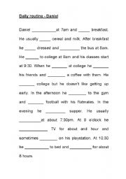 English Worksheet: Daily Routine