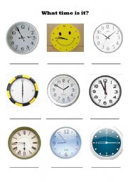 English Worksheet: What time is it?