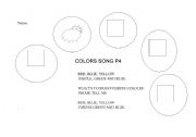 English worksheet: colors song