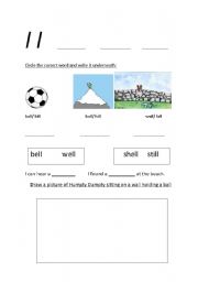 English Worksheet: ll consonant blend worksheet