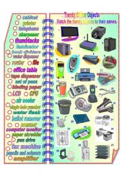 English Worksheet: Trendy Office Objects**fully editable with answer key