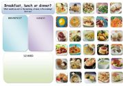 English Worksheet: BREAKFAST,LUNCH OR DINNER?