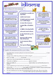 English Worksheet: idioms 6