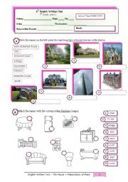 House (types+furniture) & Prepositions of Place