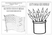English Worksheet: North American Flag and Colours