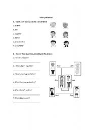 English Worksheet: Family members