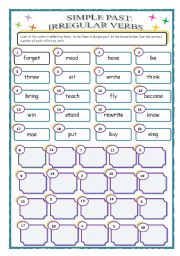 English Worksheet: GAME - IRREGULAR VERBS